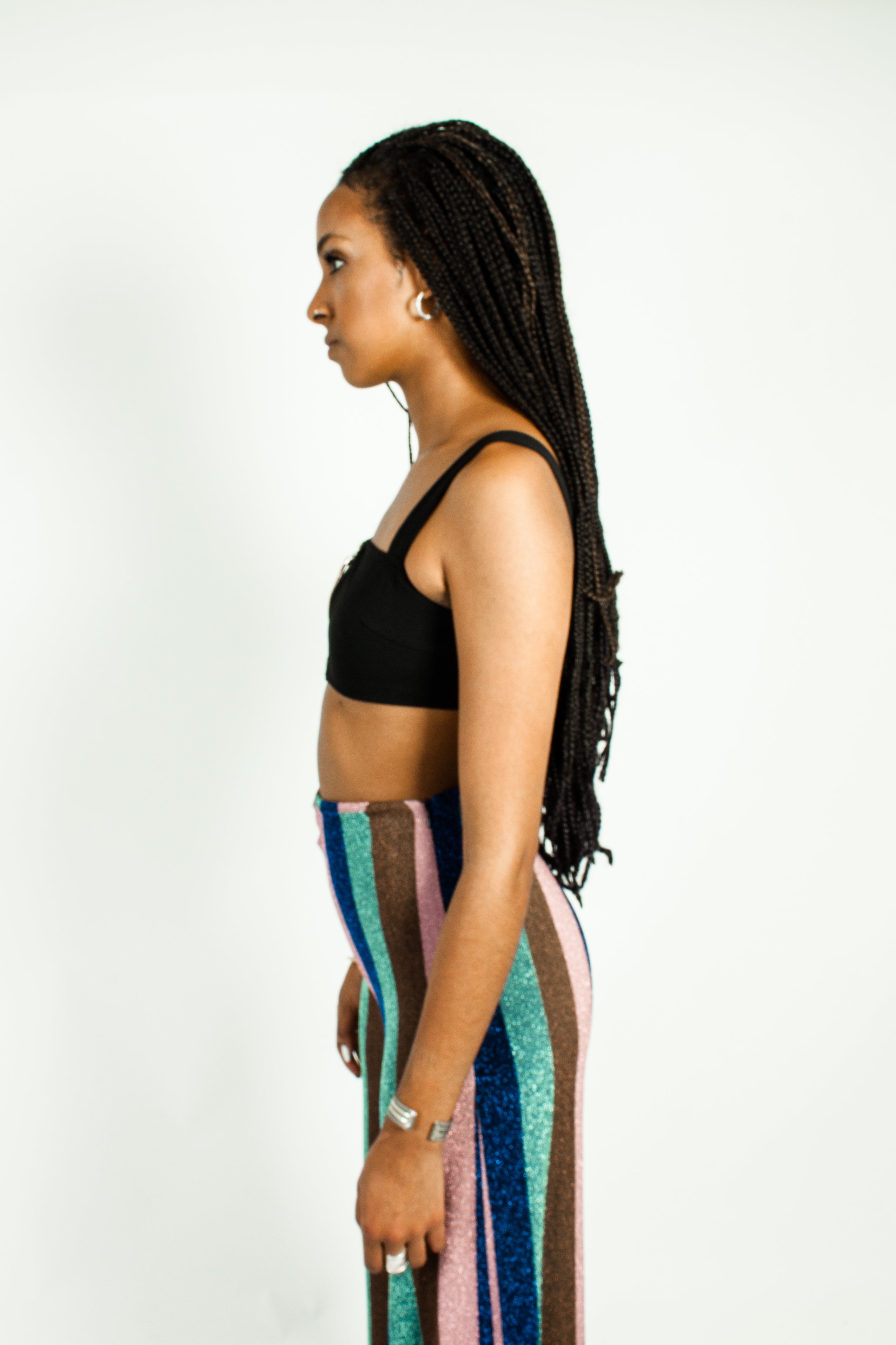 Tassel Zip Bralet Black