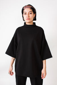 Mock Neck Tee Black Größe: one-size Farbe: black