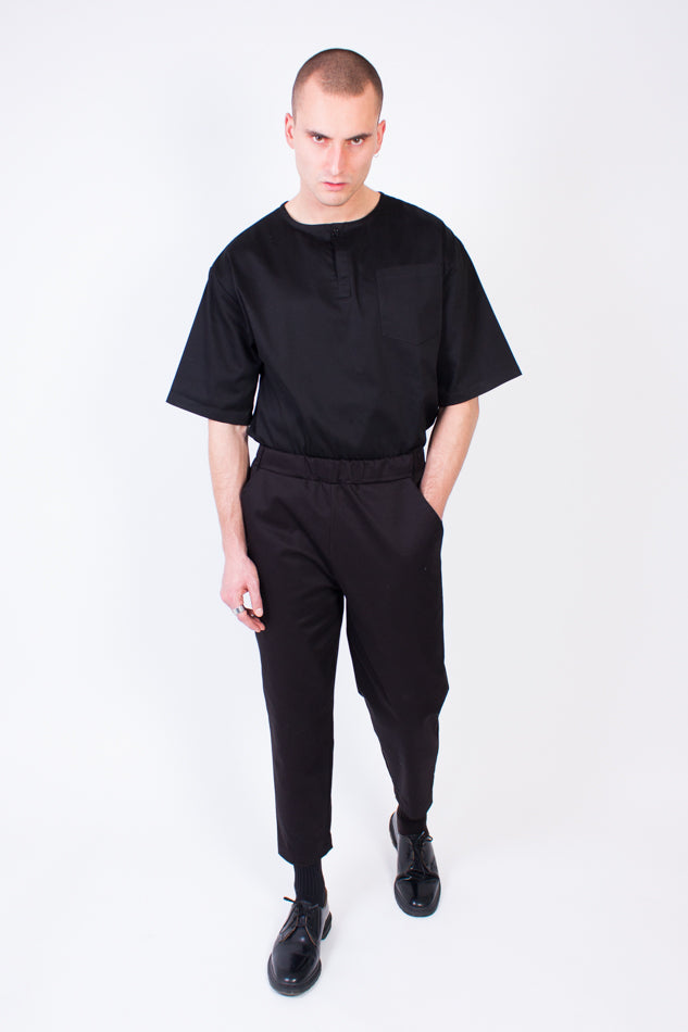 New Cropped Easy Pants Black