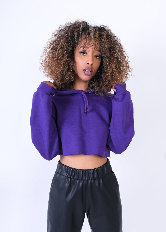 Heavy Hoody Cropped Purple