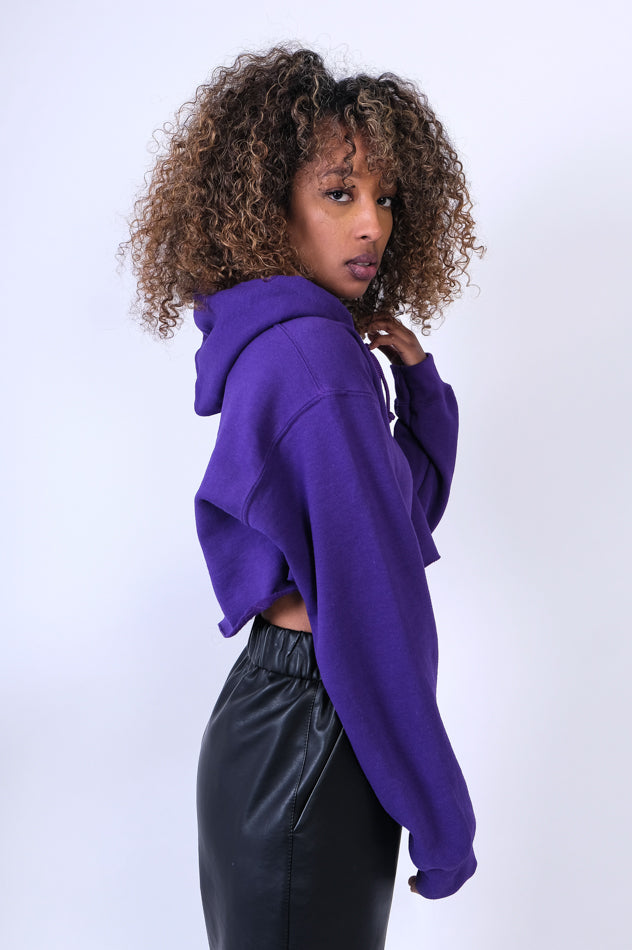 Heavy Hoody Cropped Purple