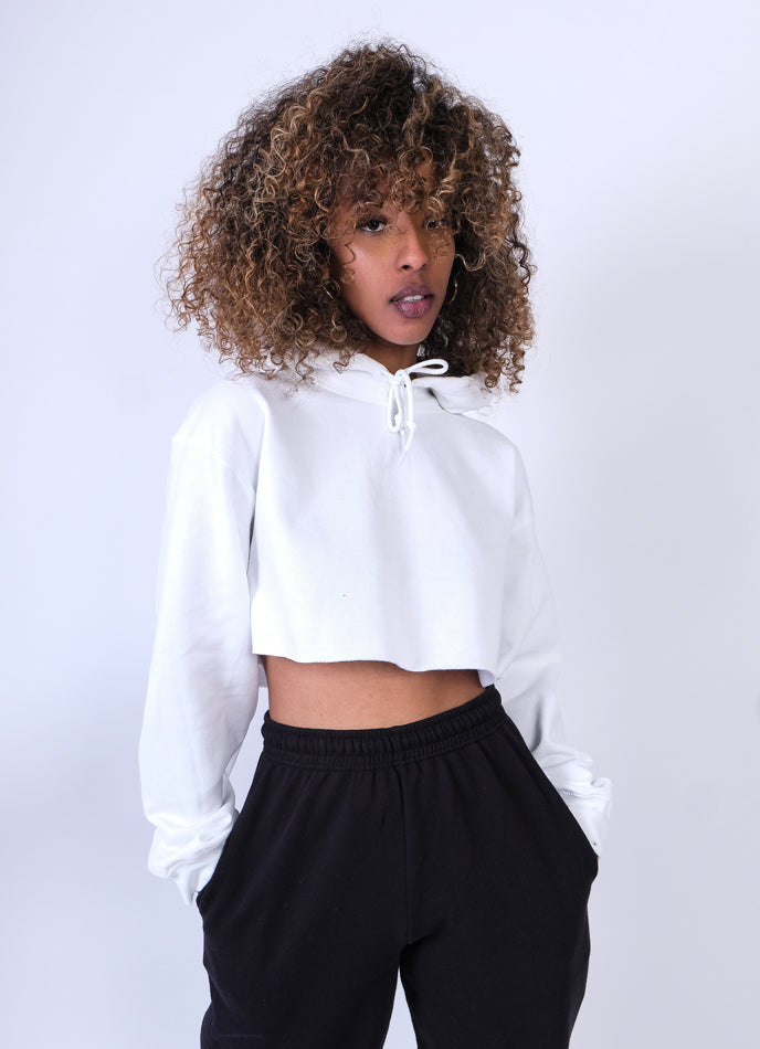Heavy Hoody Cropped White