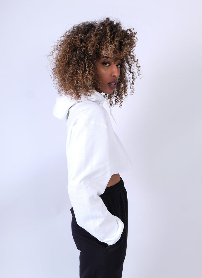 Heavy Hoody Cropped White